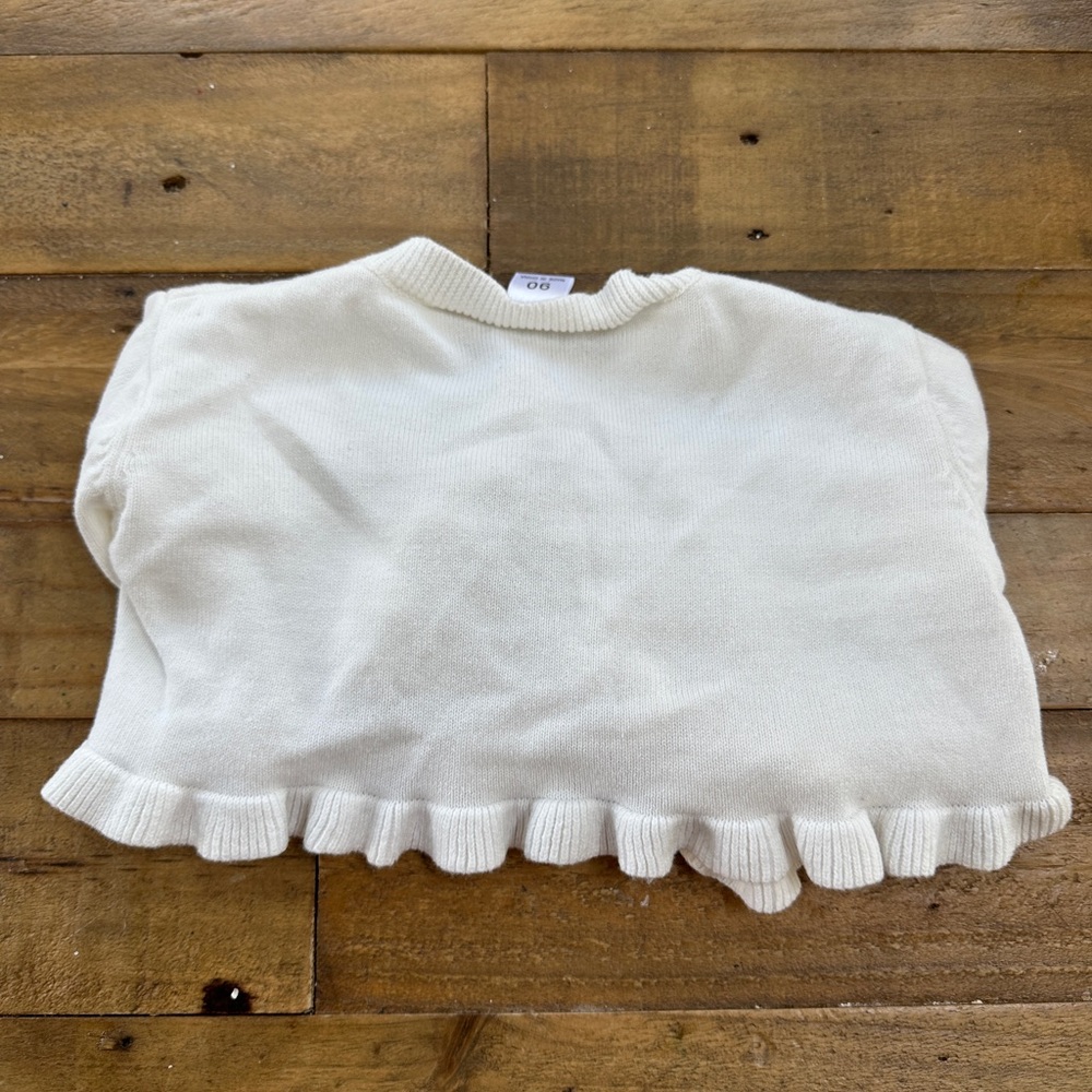 Kids White Ruffle Cardigan - Picture 2 of 3